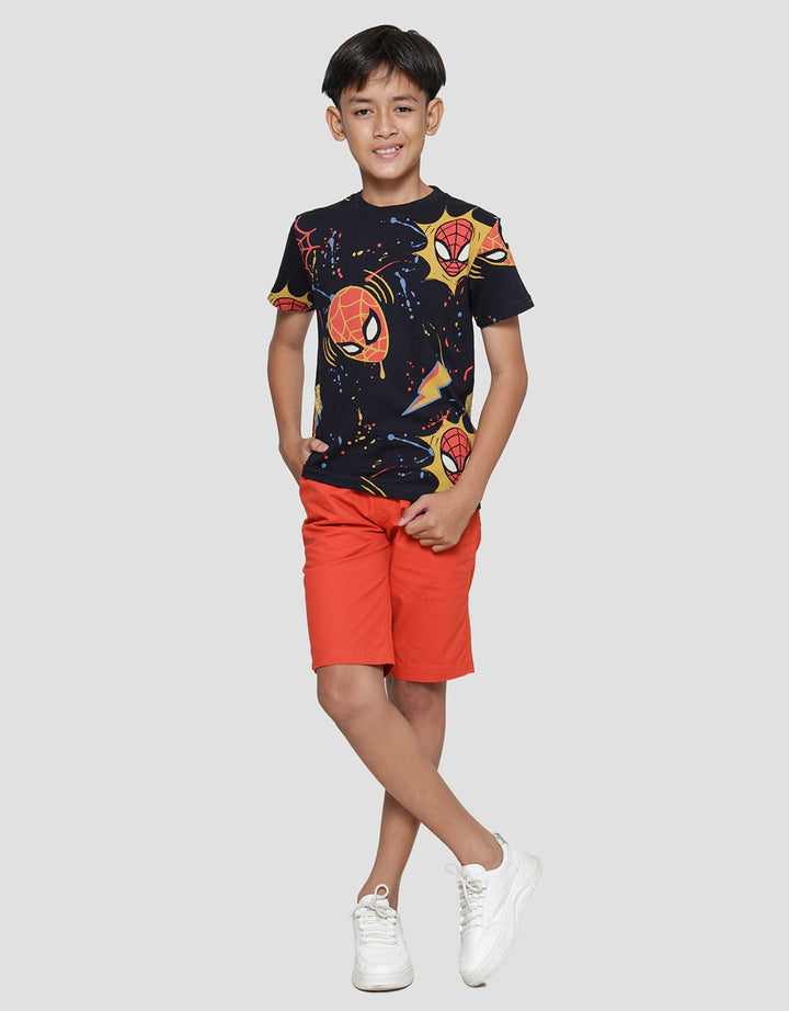 Marvel Spd Face Splash Paint Boys Short Sleeve T-Shirt