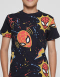 Marvel Spd Face Splash Paint Boys Short Sleeve T-Shirt