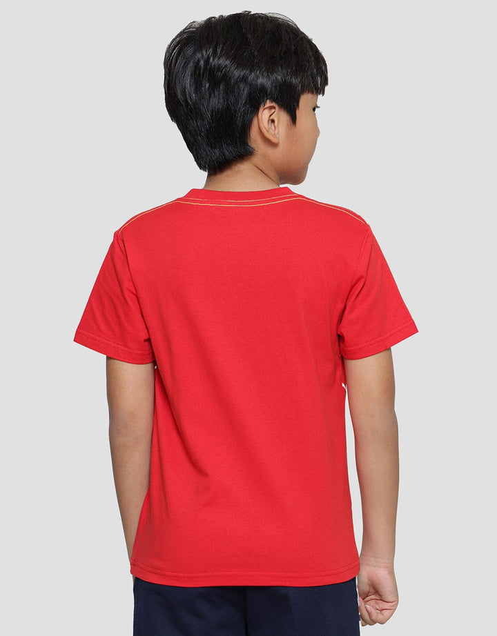 Marvel Spiderman Thwip Squatting Web Chennile Boys Short Sleeve T-shirt