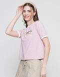 Disney Boxy Mickey And Friends Print Puff Kaos Wanita