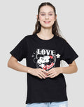 Disney Mickey Love Valentine Women's Basic Short Sleeve T-Shirt