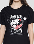 Disney Mickey Love Valentine Women's Basic Short Sleeve T-Shirt