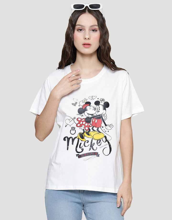 Disney Basic Print Mickey Forever Valentine Kaos Wanita