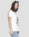 Disney Basic Print Mickey Forever Valentine Kaos Wanita
