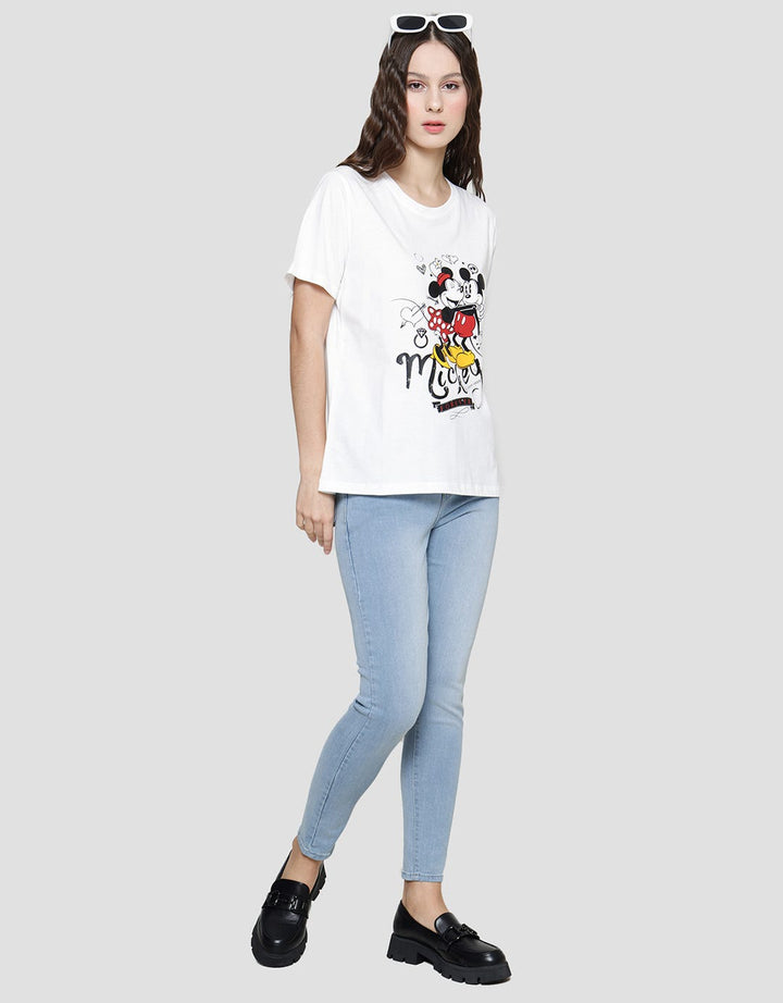 Disney Basic Print Mickey Forever Valentine Kaos Wanita
