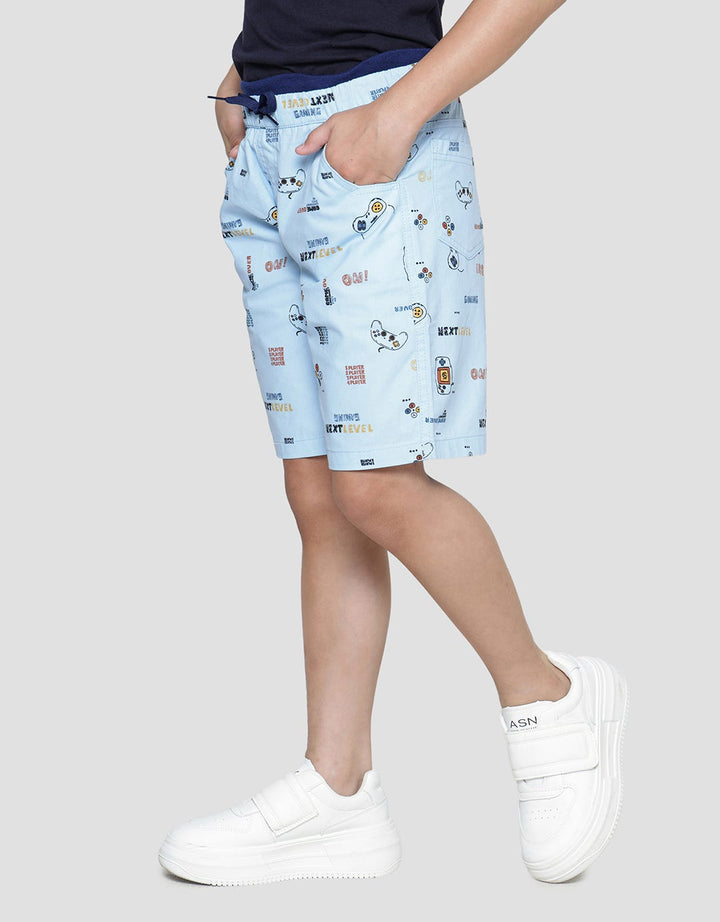 Little M Celana Pendek Woven Anak Laki-laki Print Game