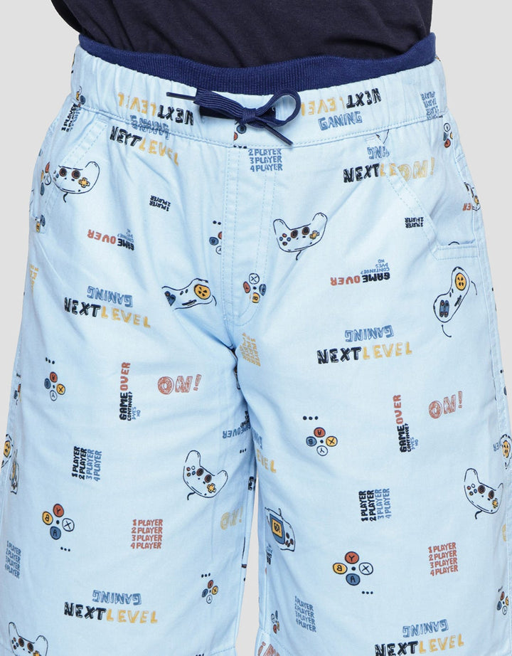 Little M Celana Pendek Woven Anak Laki-laki Print Game