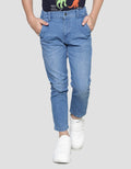Little Karet Marbling Stretch Boys Denim Long Pants