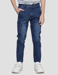 Little Karet Marbling Stretch Boys Denim Long Pants