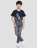 Little Karet Marbling Stretch Boys Denim Long Pants