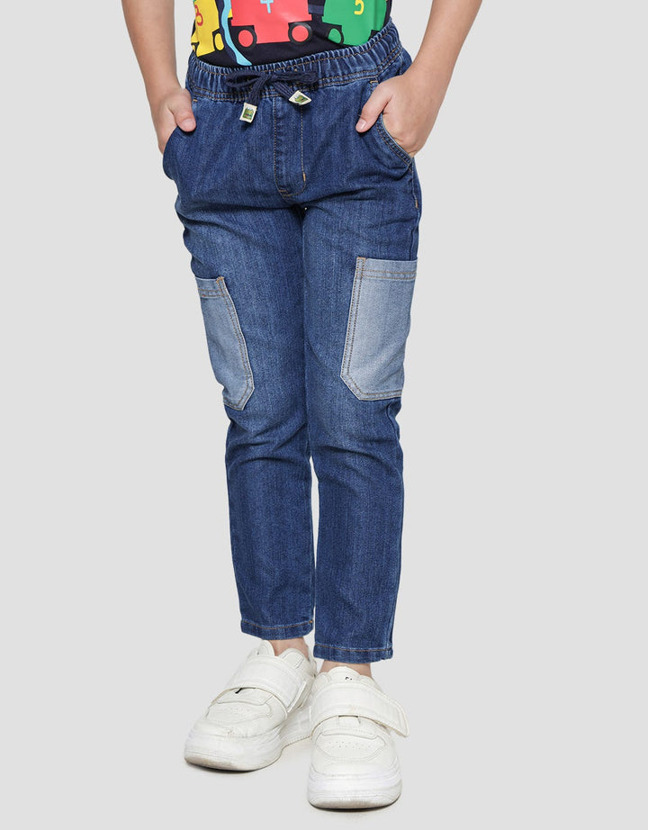 Little M Boys Carpenter Regular Denim Long Pants