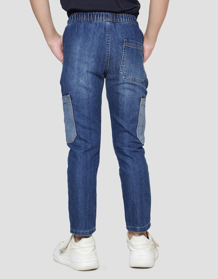 Little M Boys Carpenter Regular Denim Long Pants