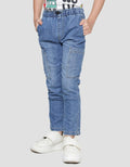 Little M Side Pockets Elastic Waist Denim Boys