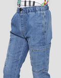 Little M Side Pockets Elastic Waist Denim Boys