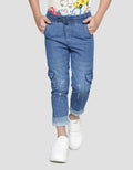 Little M Regular Splash Non St Boys Denim Pants