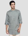 Details Solid Rayon Twill Plakat Intip Koko Gamis Lengan 3/4 Pria