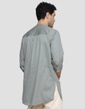 Details Solid Rayon Twill Plakat Intip Koko Gamis Lengan 3/4 Pria