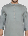 Details Solid Rayon Twill Plakat Intip Koko Gamis Lengan 3/4 Pria