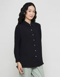 Anyday Crincle Contrast Button Women's Shirt