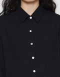 Anyday Crincle Contrast Button Women's Shirt