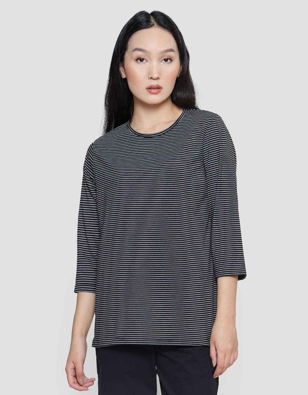 Anyday Small Stripe Kaos Casual Wanita
