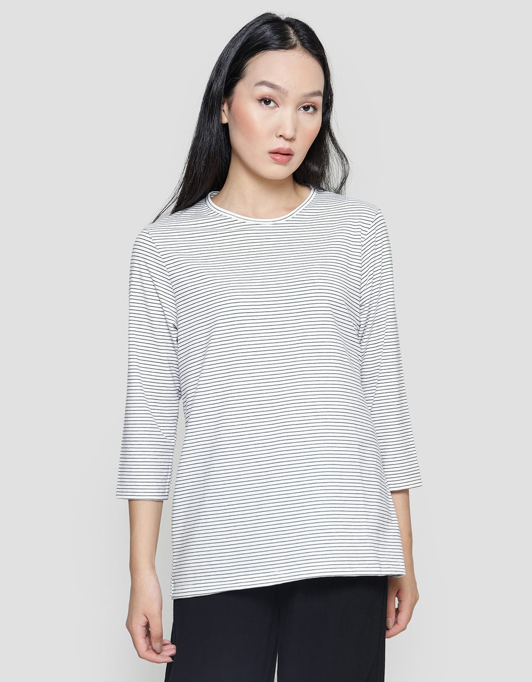 Anyday Small Stripe Kaos Casual Wanita
