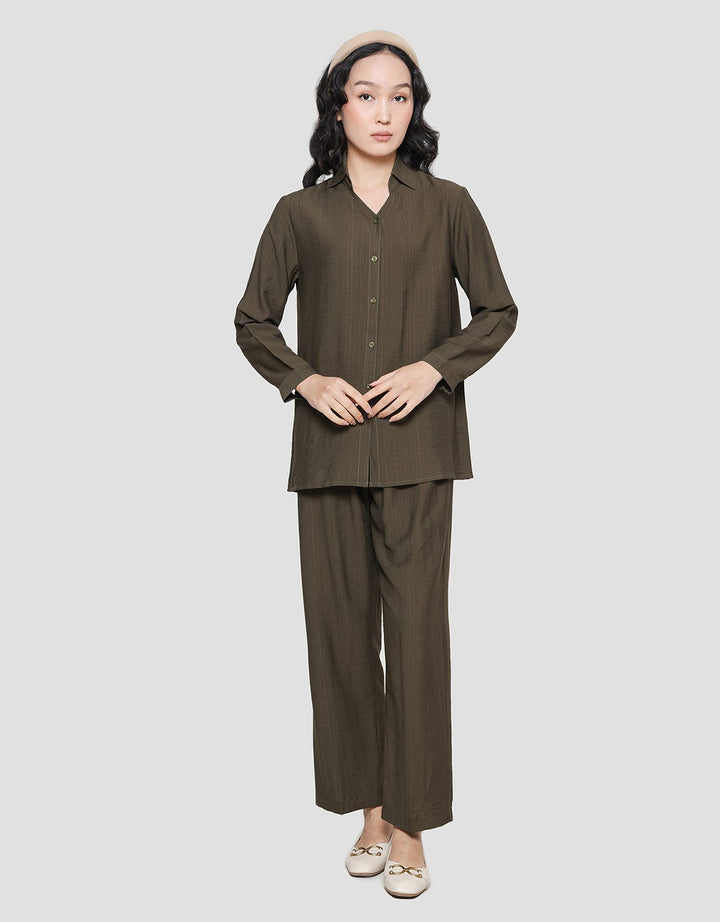 Anyday Solid Color Pakaian Set Wanita