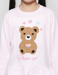 Aero Chenille Bear Love Kaos Lengan Panjang Anak Perempuan