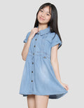 Aero Krah Dada Opnasel Midi Dress Denim Anak Perempuan
