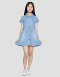 Aero Krah Dada Opnasel Midi Dress Denim Anak Perempuan