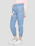 Aero Girls Bunny Print Denim Jogger Pants