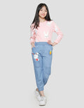 Aero Girls Bunny Print Denim Jogger Pants