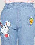 Aero Girls Bunny Print Denim Jogger Pants