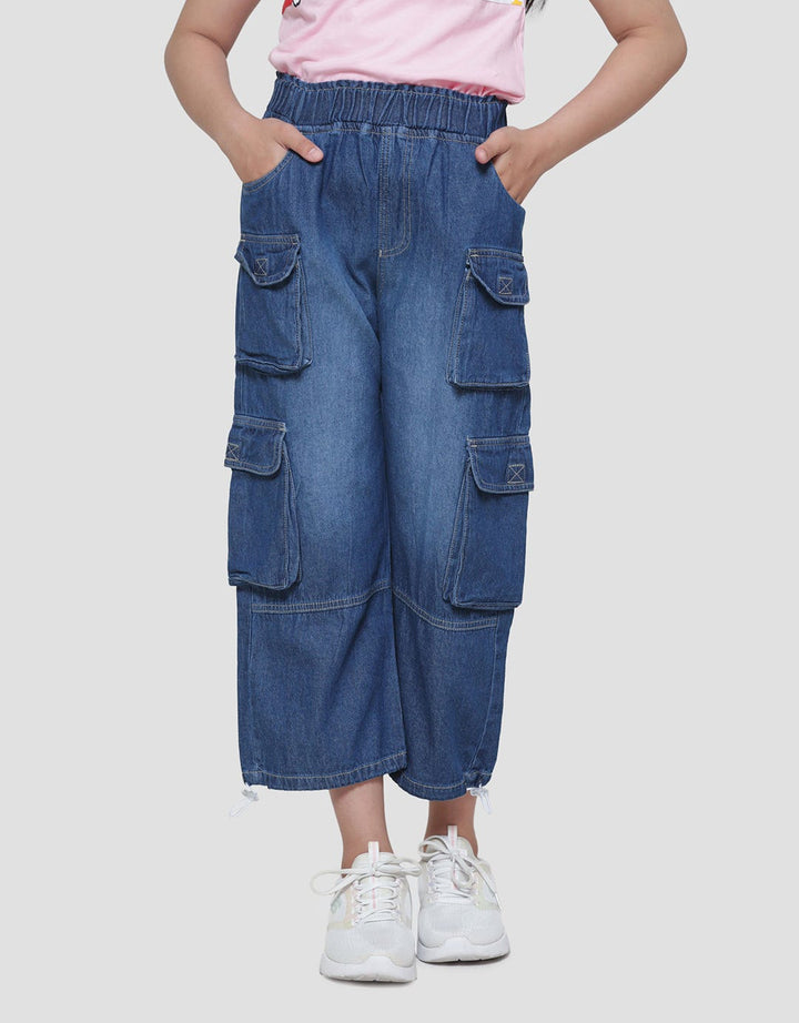 Aero Girls Denim Cargo Long Pants