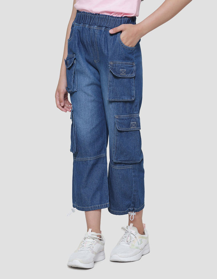 Aero Girls Denim Cargo Long Pants