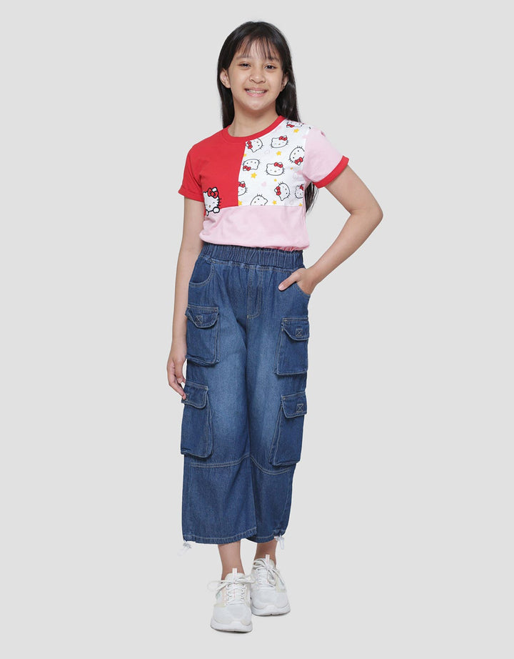 Aero Girls Denim Cargo Long Pants