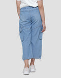 Aero Round Pocket Stopper Leg Girls Denim Cargo Long Pants