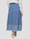 Aero Ribbon Maxi Denim Skirt for Girls