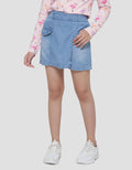 Aero Slit Denim Kantong Geber Anak Perempuan Mini Skort Anak Perempuan