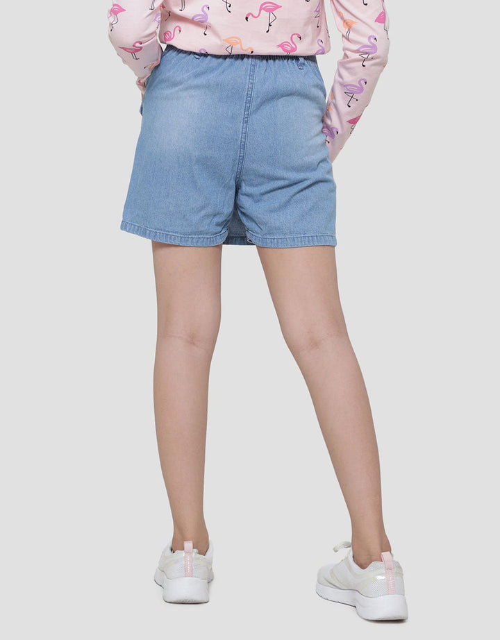 Aero Slit Denim Kantong Geber Anak Perempuan Mini Skort Anak Perempuan