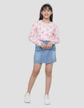 Aero Slit Denim Kantong Geber Anak Perempuan Mini Skort Anak Perempuan