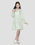 Aero Midi Dress Woven Bordir Dada Cat Hello Anak Perempuan
