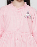 Aero Midi Dress Woven Embroidery Bunny Chest Girls