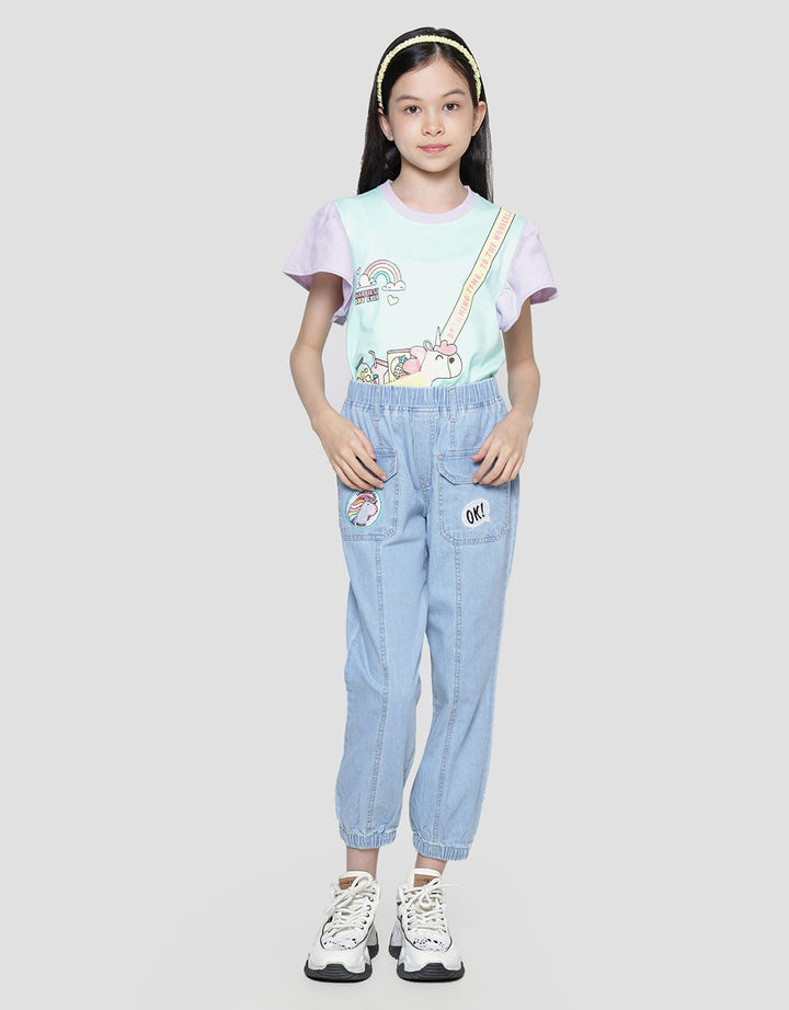 Aero Embroidery Unicorn Jogger Girls