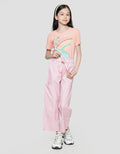 Aero Woven Wideleg Pinggang Pita Celana Panjang Anak Perempuan