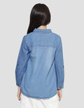 Aero Bunny Washed Accent Kemeja Denim Anak Perempuan