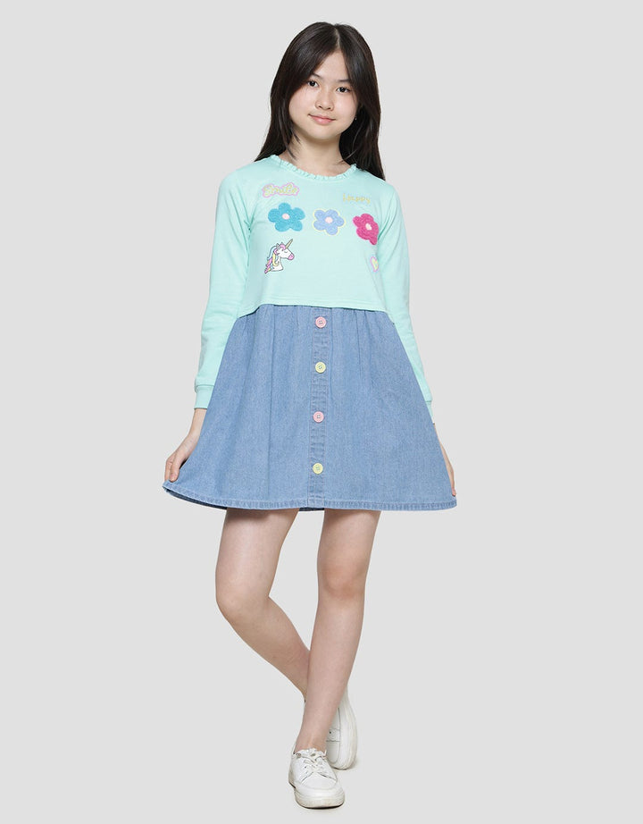 Aero Denim Chenille Dress for Girls