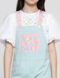 Aero Woven Sablon Bunga Celana Overall Denim Anak Perempuan