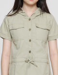 Aero Woven Hoody Safari Midi Dress Short Sleeve Girls