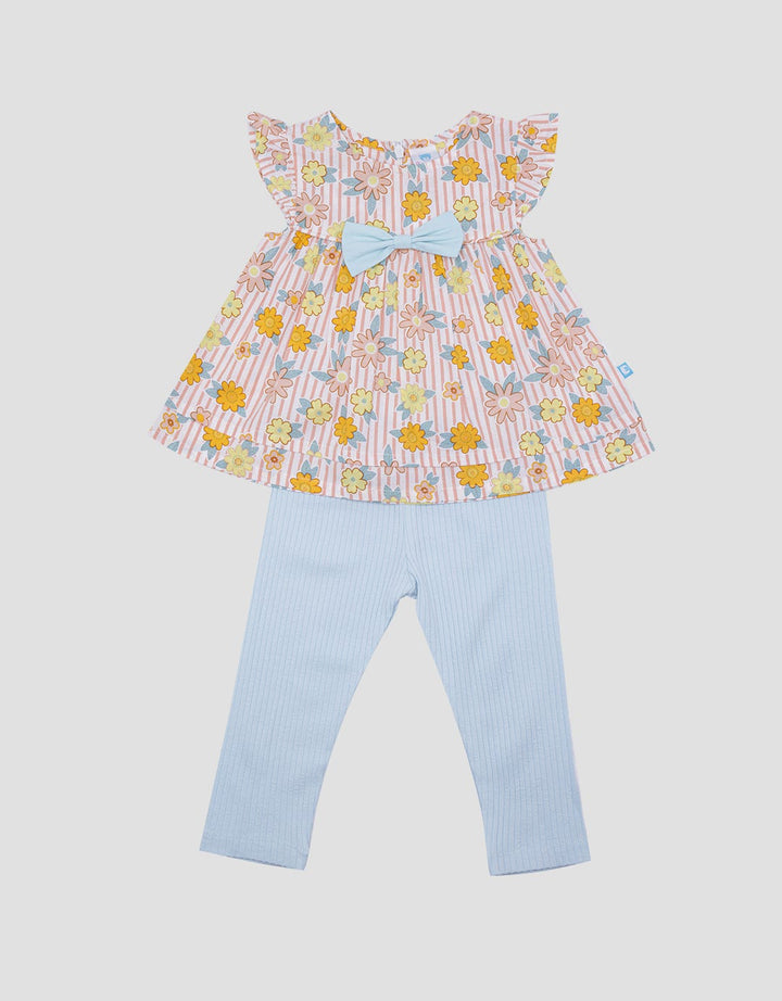 Pipiniko One Set Dress And Legging Ribbed Girls